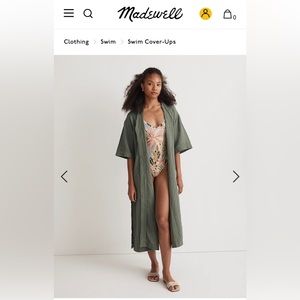 Madewell Dress or Swim Coverup. Size medium - color sage